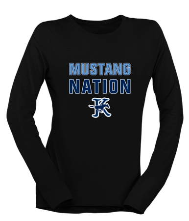 Kingwood Mustangs Nation #2 Women's LS T-Shirt