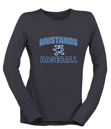 Kingwood Mustangs Baseball #1 Women's Premium LS T-Shirt