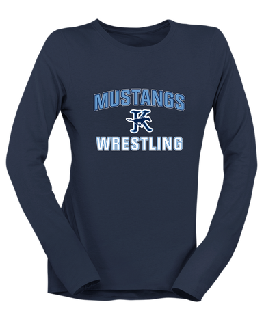 Kingwood Mustangs Wrestling Women's LS T-Shirt