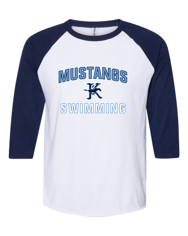 Kingwood Mustangs Swimming Men's Baseball T-Shirt