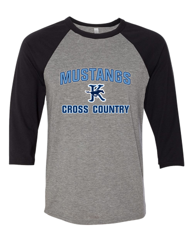 Kingwood Mustangs Cross Country Men's Baseball T-Shirt