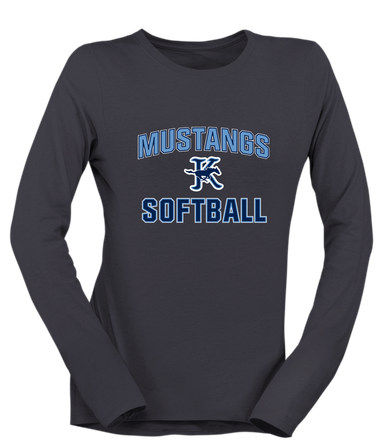 Kingwood Mustangs Softball #1 Women's Premium LS T-Shirt