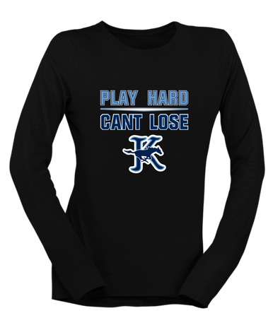Kingwood Mustangs Play Hard, Can't Lose Women's LS T-Shirt