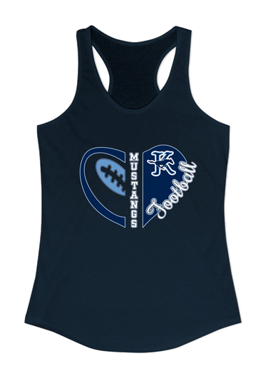 Kingwood Mustangs Heart Football Women's Tank Top