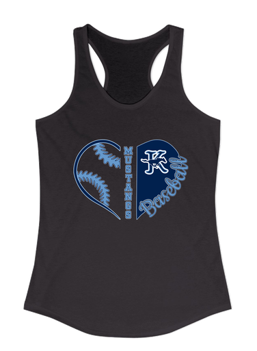 Kingwood Mustangs Heart Baseball Women's Tank Top