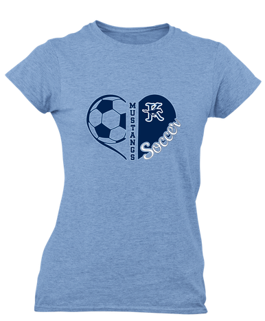 Kingwood Mustangs Heart Soccer Women's SS T-Shirt