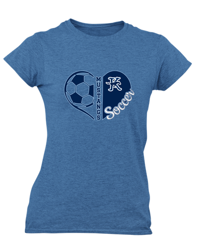 Kingwood Mustangs Heart Soccer Women's Premium SS T-Shirt