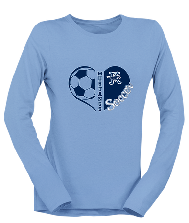 Kingwood Mustangs Heart Soccer Women's LS T-Shirt
