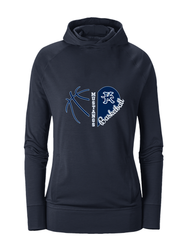 Kingwood Mustangs Heart Basketball Women's Hoodie