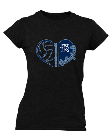 Kingwood Mustangs Heart Volleyball Women's SS T-Shirt
