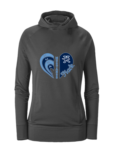 Kingwood Mustangs Heart Track Women's Hoodie