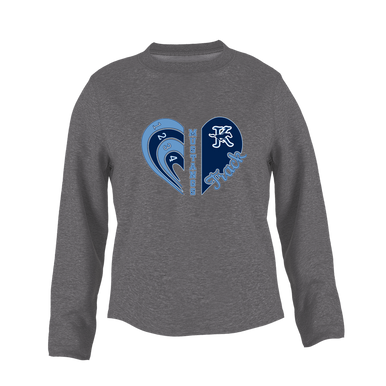 Kingwood Mustangs Heart Track Women's Sweatshirt