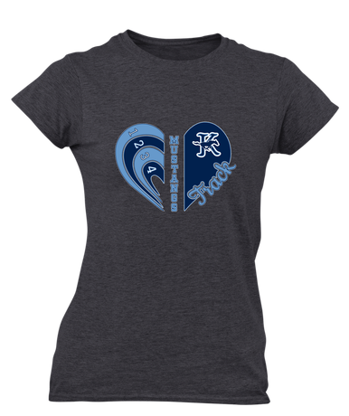Kingwood Mustangs Heart Track Women's Premium SS T-Shirt