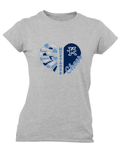 Kingwood Mustangs Heart Cheer Women's SS T-Shirt