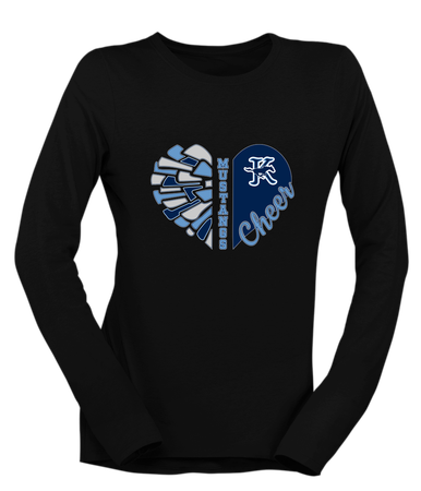 Kingwood Mustangs Heart Cheer Women's Premium LS T-Shirt