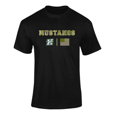 Richard King Mustangs Camo Flag Men's SS T-Shirt