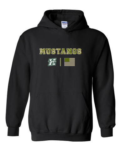 Richard King Mustangs Camo Flag Men's Hoodie