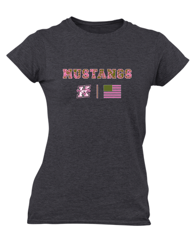 Richard King Mustangs Pink Camo Flag Women's SS T-Shirt