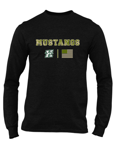Richard King Mustangs Camo Flag Men's Premium LS T-Shirt