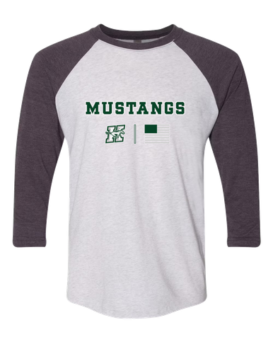 Richard King Mustangs Team Colors Flag Men's Baseball T-Shirt
