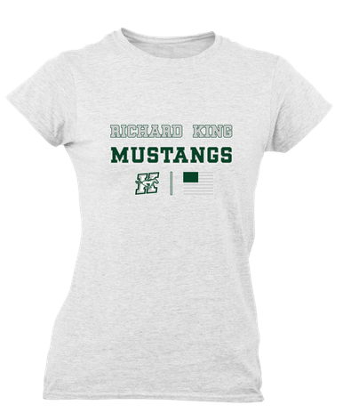 Richard King Mustangs Spirit Flag Women's Premium SS T-Shirt
