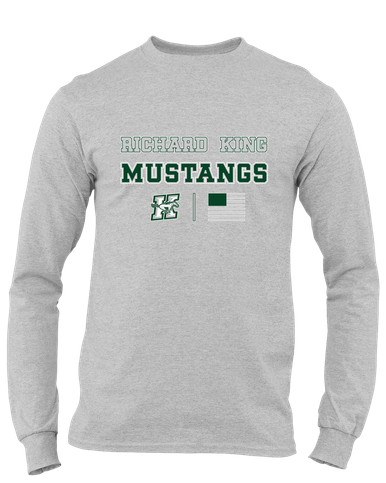 Richard King Mustangs Spirit Flag Men's LS T-Shirt