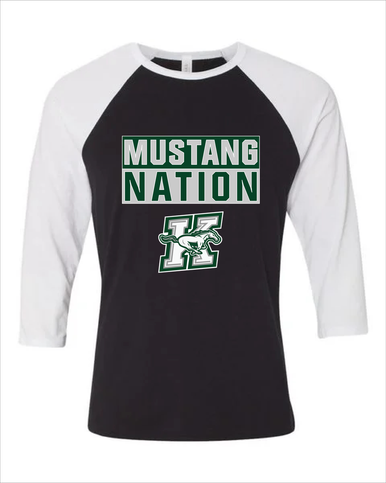 Richard King Mustangs Nation #1 Women's Baseball T-Shirt