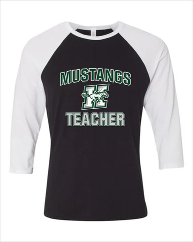 Richard King Mustangs Teacher Women's Baseball T-Shirt