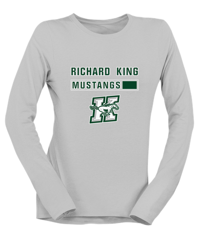Richard King Mustangs Mascot #7 Women's LS T-Shirt