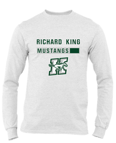 Richard King Mustangs Mascot #7 Men's LS T-Shirt