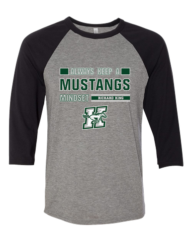 Richard King Mustangs Mindset Women's Baseball T-Shirt