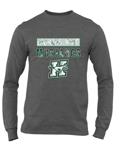 Richard King Mustangs Mascot #9 Men's LS T-Shirt