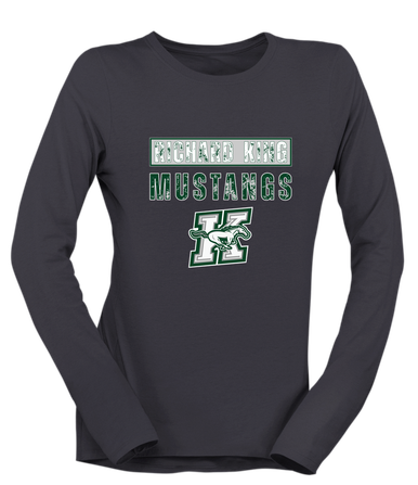 Richard King Mustangs Mascot #9 Women's Premium LS T-Shirt