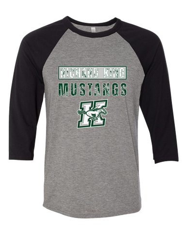 Richard King Mustangs Mascot #9 Men's Baseball T-Shirt