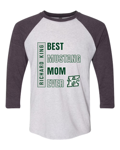 Richard King Mustangs Best Mustang Mom Women's Baseball T-Shirt