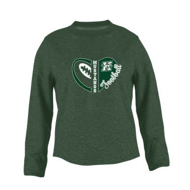 Richard King Mustangs Heart Football Women's Sweatshirt