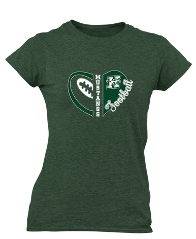Richard King Mustangs Heart Football Women's Premium SS T-Shirt
