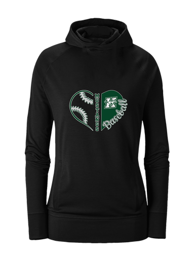 Richard King Mustangs Heart Baseball Women's Hoodie