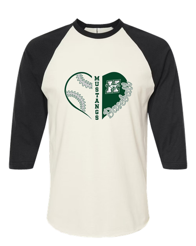 Richard King Mustangs Heart Baseball Women's Baseball T-Shirt