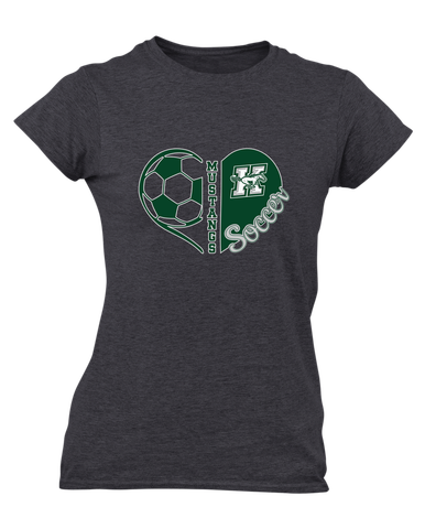 Richard King Mustangs Heart Soccer Women's SS T-Shirt