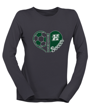 Richard King Mustangs Heart Soccer Women's Premium LS T-Shirt