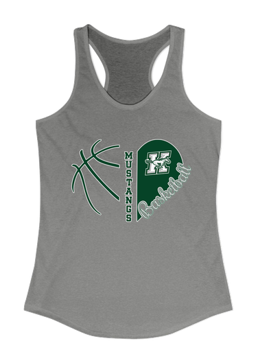 Richard King Mustangs Heart Basketball Women's Tank Top