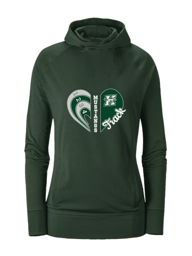 Richard King Mustangs Heart Track Women's Hoodie