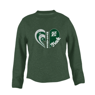 Richard King Mustangs Heart Track Women's Sweatshirt
