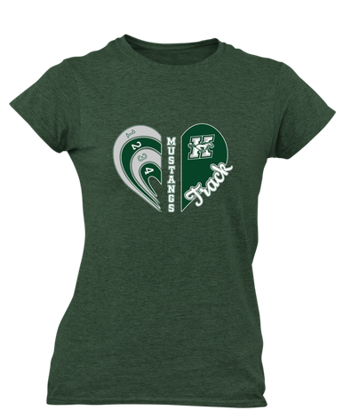 Richard King Mustangs Heart Track Women's SS T-Shirt