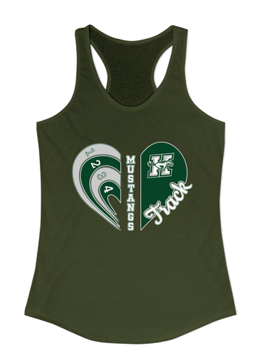 Richard King Mustangs Heart Track Women's Tank Top