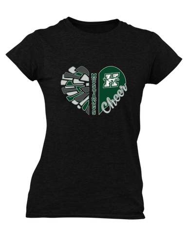 Richard King Mustangs Heart Cheer Women's SS T-Shirt