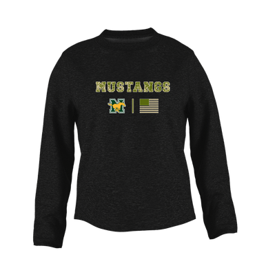 JW Nixon Mustangs Camo Flag Women's Sweatshirt