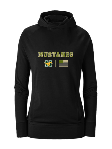 JW Nixon Mustangs Camo Flag Women's Hoodie