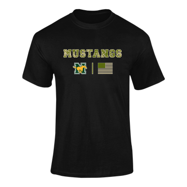 JW Nixon Mustangs Camo Flag Men's SS T-Shirt